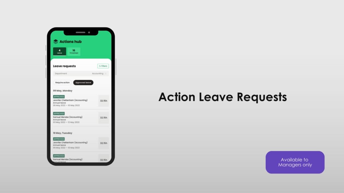 Ready People Action Leave Requests