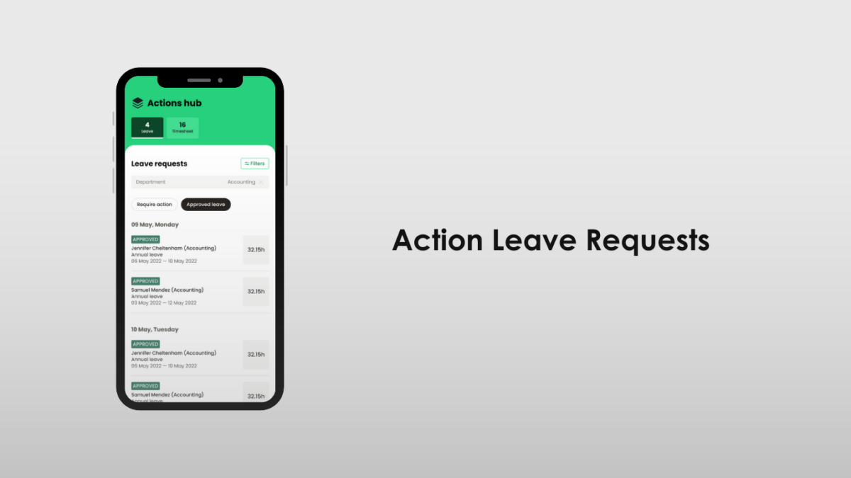 Ready People App Action Leave Requests