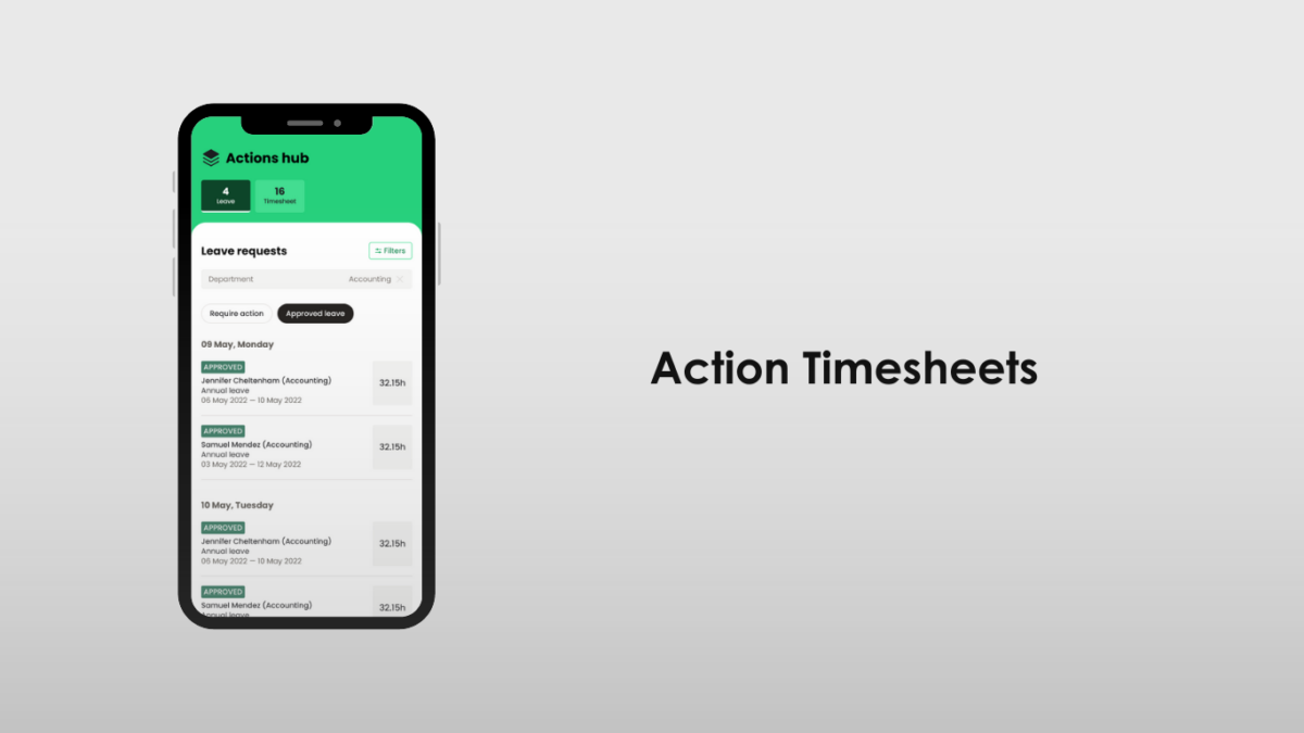 Ready People App Action Timesheets