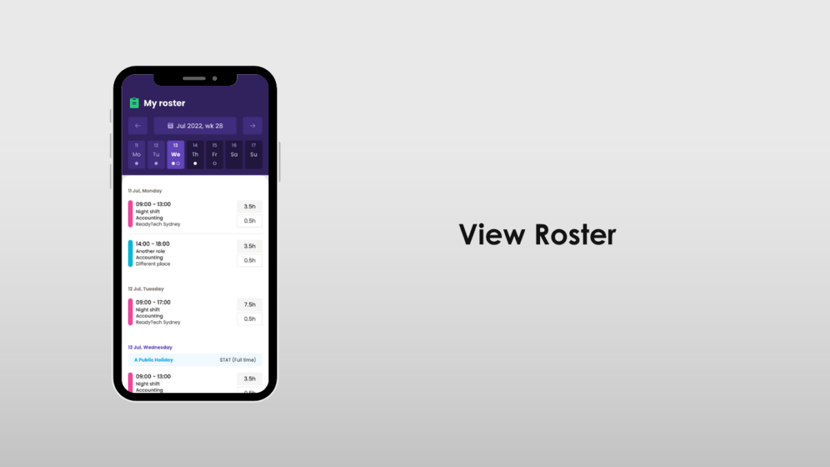 Ready People App View Roster